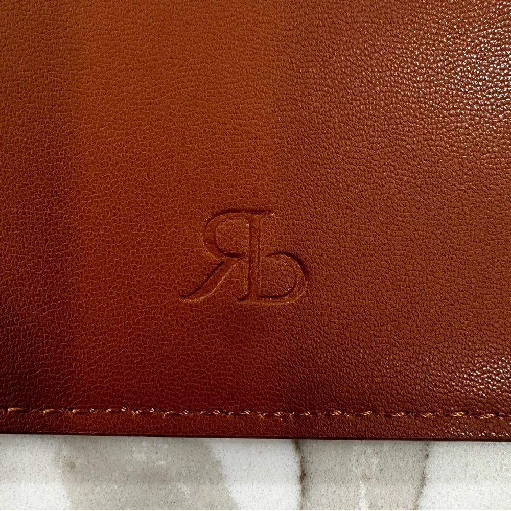 Rag & Bone Cognac Leather Slim Wristlet Pouch RB Logo - NWOT - Picture 3 of 10
